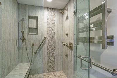 Shower with Accent Tile Wall