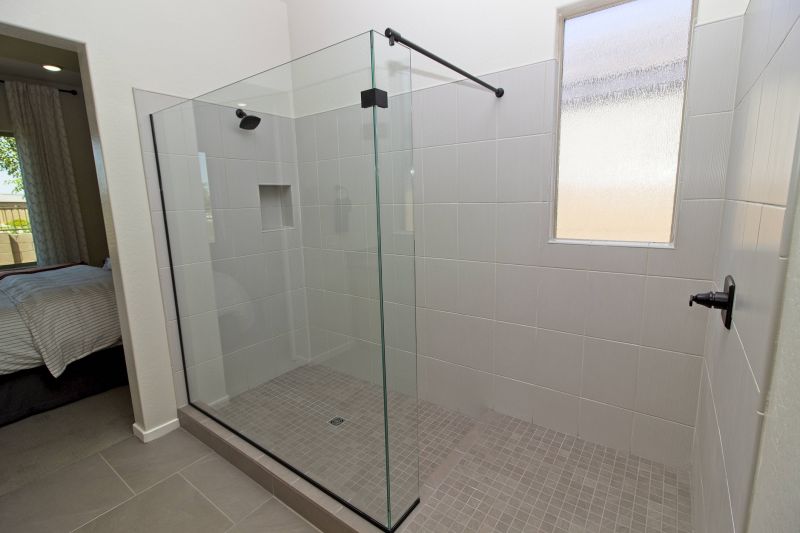 Glass Enclosed Shower with Minimal Frame